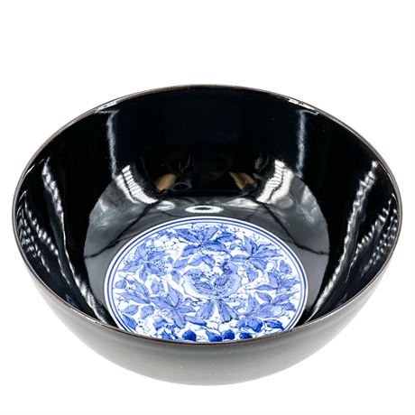 Vintage Japanese Sometsuke & Black Ceramic Bowl