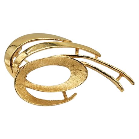 Vintage CORO Gold Tone Abstract Swirl Brooch