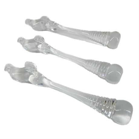1930s Set of 3 Cambridge Glass Rooster Muddlers