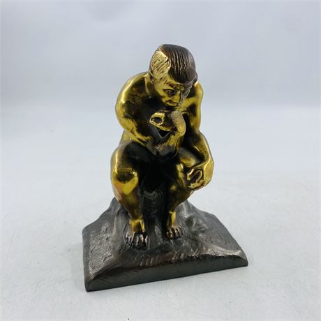 Vintage Brass ‘The Thinker’ 6” Statue