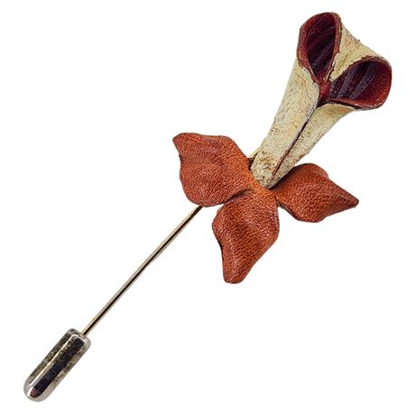 Vintage Handmade Molded Leather Jack in the Pulpit Stick Pin
