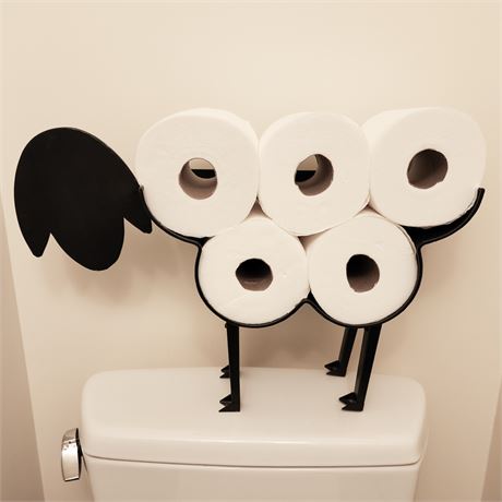 Whimsical Metal Sheep Toilet Paper Roll Holder