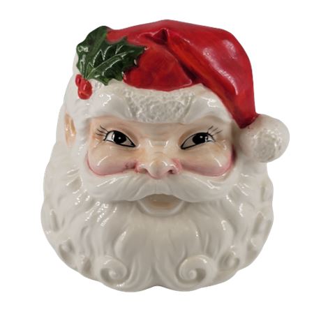 Vintage CMC Ceramic Santa Claus Head Planter