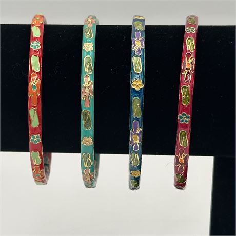 Vintage Enamel Bangels - 7