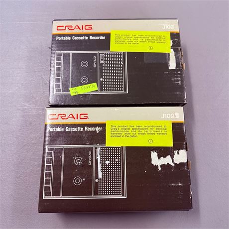 NOS Craig J109 Cassette Recorders