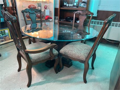 Ashley Furniture Glass Top Pedestal Dining Table