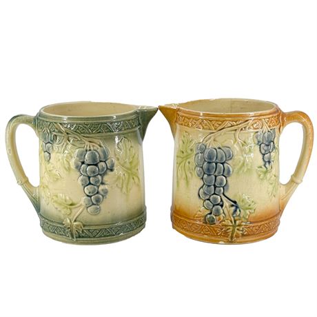 Lot of Two Antique Roseville Pottery Pitchers