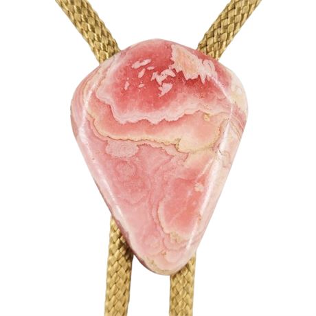 Vintage Rhodochrosite Bolo Tie