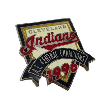 Vintage 1996 Cleveland Indians Baseball A.I CENTRAL CHAMPS Pin