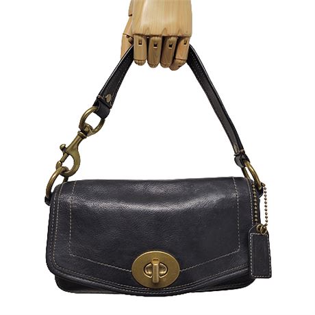 COACH 10324 "65th Anniversary" Black Vachetta Leather Handbag