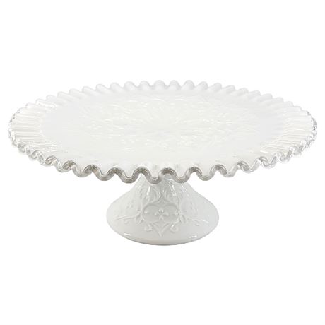 Fenton "Silver Crest Spanish Lace" Footed Cake Stand