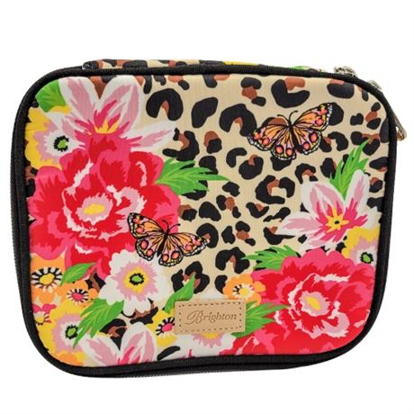 Brighton Leopard Print Floral Makeup Bag