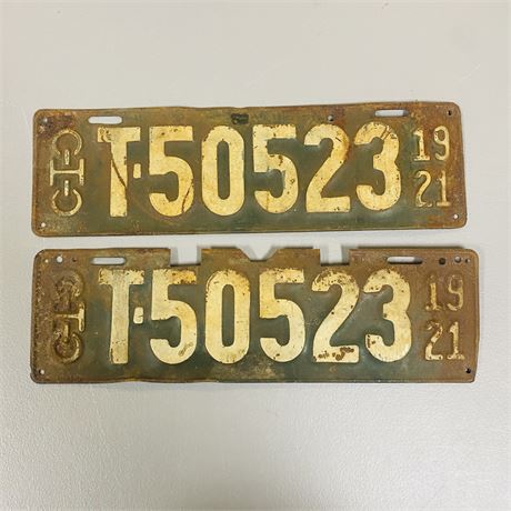 Pair of 1921 Ohio License Plates