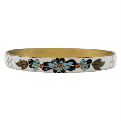 Vintage Cloisonné Enameled Bangle Bracelet