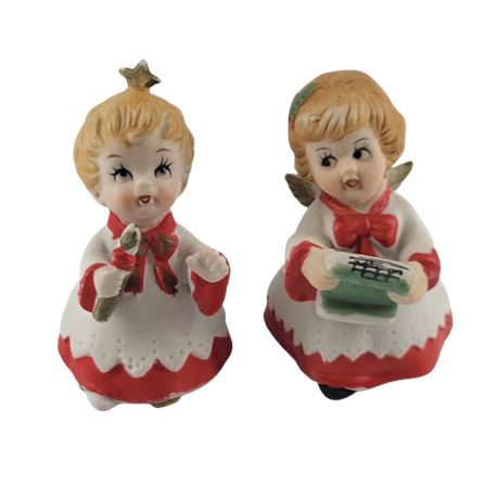 Vintage Christmas Angels, Set of 2 Carolers
