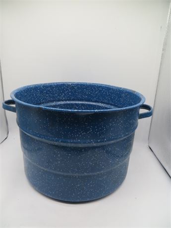 Blue Enamelware Large Pot