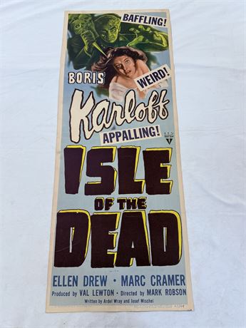 RARE Isle of the Dead Original 14x36 Movie Poster