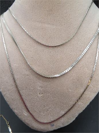 Vintage Silvertone 3 Stranded Necklace