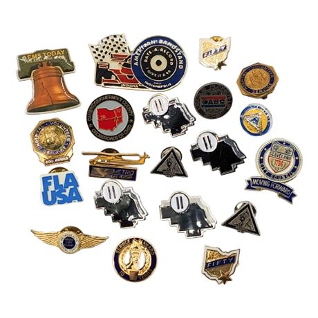 20 Vintage Miscellaneous Themed Lapel Pins