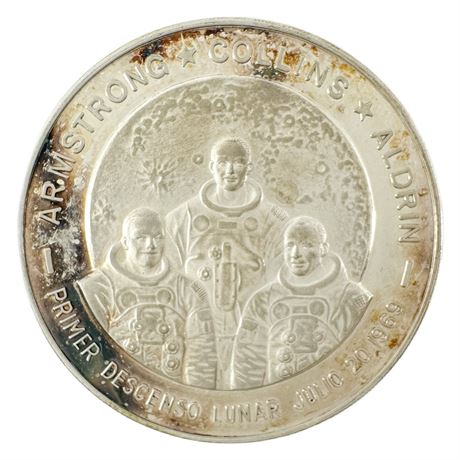 Mexican 1969 Apollo 11 Commemorative Silver Coin