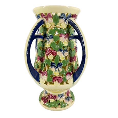 Antique Emil Fischer Reticulated Floral Vase