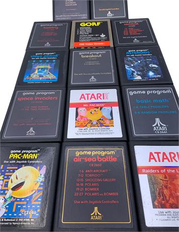 14 Vintage Atari Video Games: PAC-MAN, Asteroids, Space Invaders