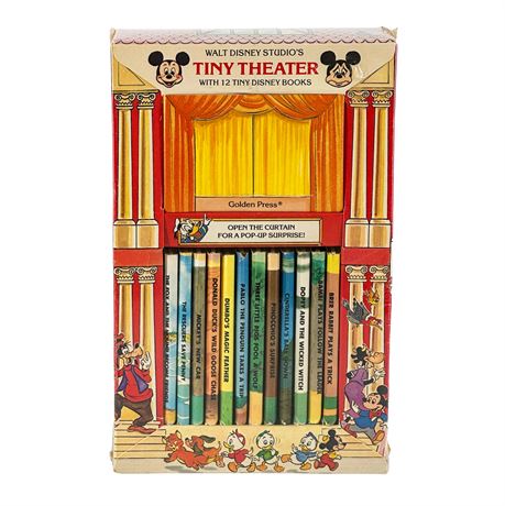 Walt Disney's Vintage Tiny Theater with 12 Disney Books, NIB