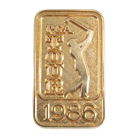 10K Gold Bainbridge Stamped 1986 PGA Tour - Dual Pendant and Pin