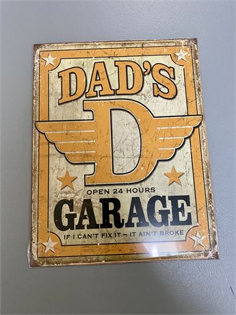 12.5” x 16” Dads Garage  Metal Sign