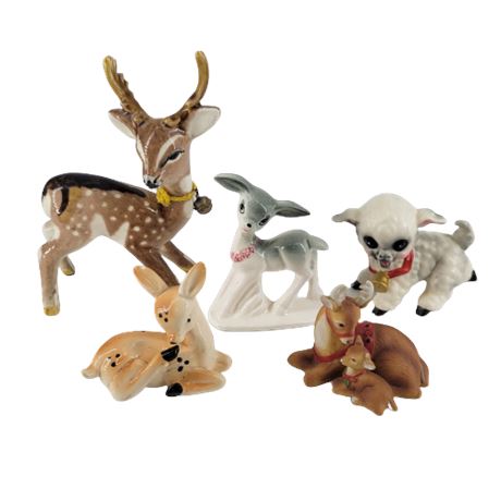 Vintage Ceramic Deer / Lamb Figures