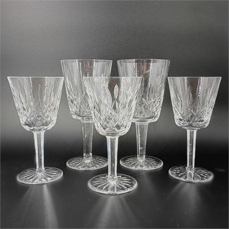 Set of 5 Waterford Crystal Wine Glasses – Lismore Pattern