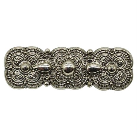 Vintage 1928 JEWELRY Silver Tone Bar Brooch