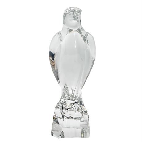 Vintage Baccarat Signed Crystal Falcon Statue