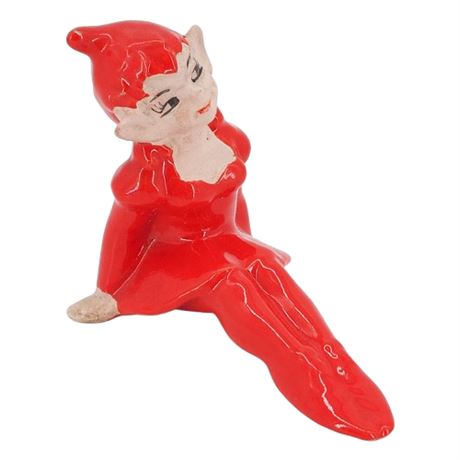 Vintage 50s Ceramic Posing Pixie Elf Girl