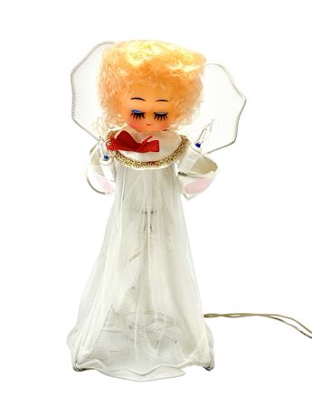 Vtg Angel Christmas Tree Topper with Lights