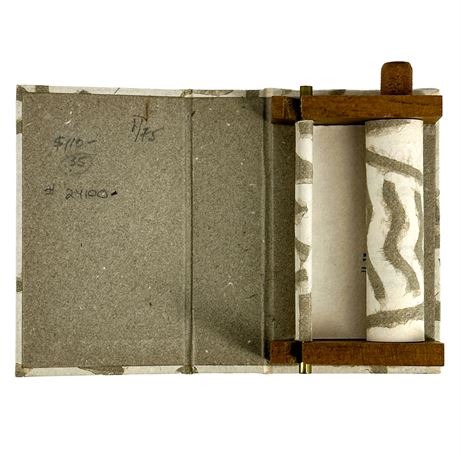 Miniature Artist Handmade Scroll in a Tiny Book Box