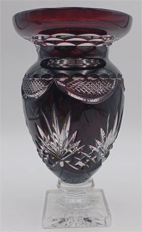 Red cut to clear Dorotheenhiitte Wolfach vase
