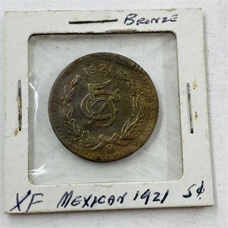 1921 Mexico Bronze 5¢