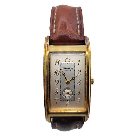 Vintage Gruen Curvex Men's Gold Plated Wrist Watch