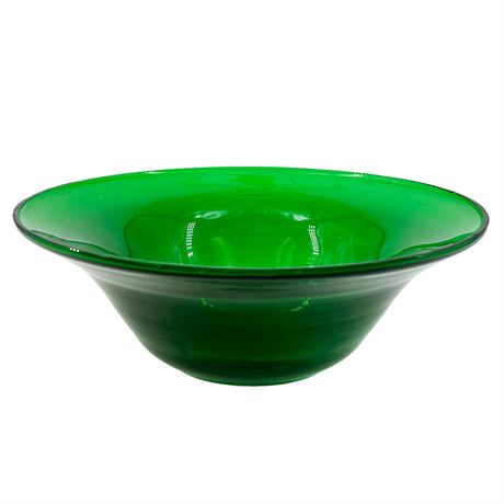 Vintage Forest Green Anchor Hocking Glass Bowl