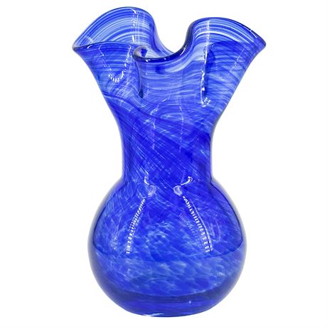Vintage Artisan Made Hand Blown Art Glass Vase