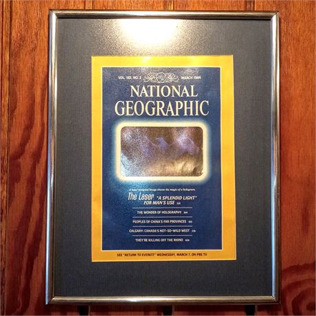 Framed National Geographic Cover, March 1984, "The Laser"