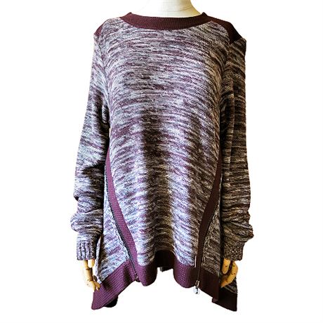 Tricot Chic Italian Wool Space Dyed Plum Sweater