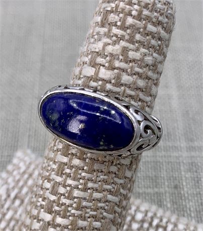 Lapis Lazuli & Sterling Silver Filigree Ring