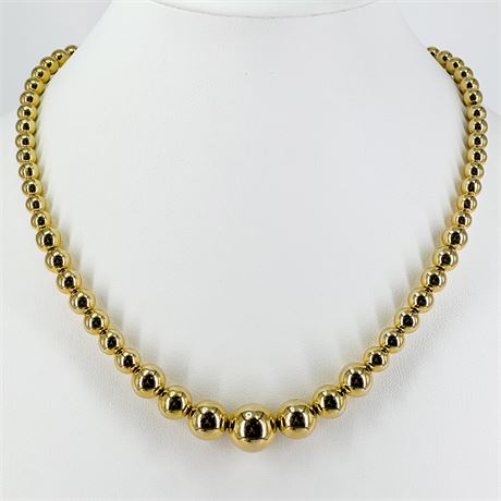 Vintage Gold-Tone Graduated Beaded Necklace