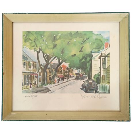 William McK Spierer "Main Street" Signed Watercolor Lithograph