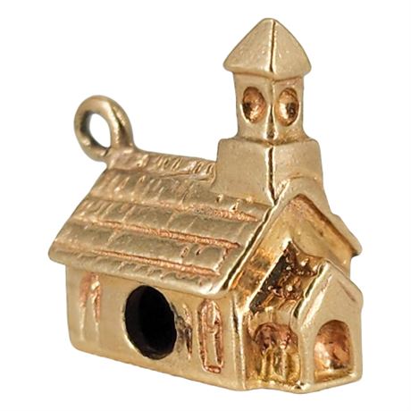 Vintage 14K Gold Church Charm