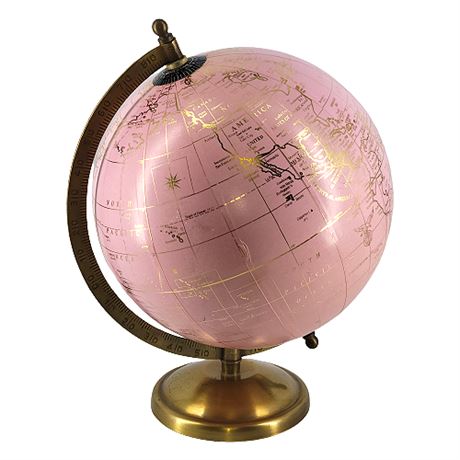 Anthropologie Decorative Pink & Gold Globe
