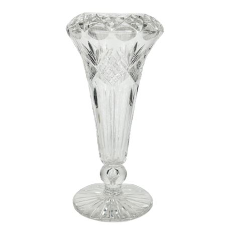 Antique Libby Glass Brilliant Cut Trumpet Vase