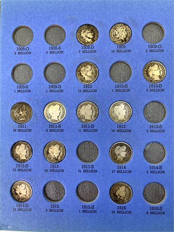 Barber Dime & Liberty Standing Quarter Coin Collection